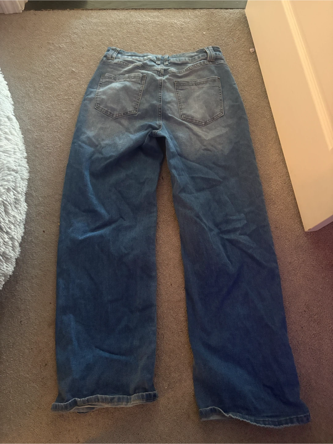 Blue Denim Wide-Leg Jeans - photo 2