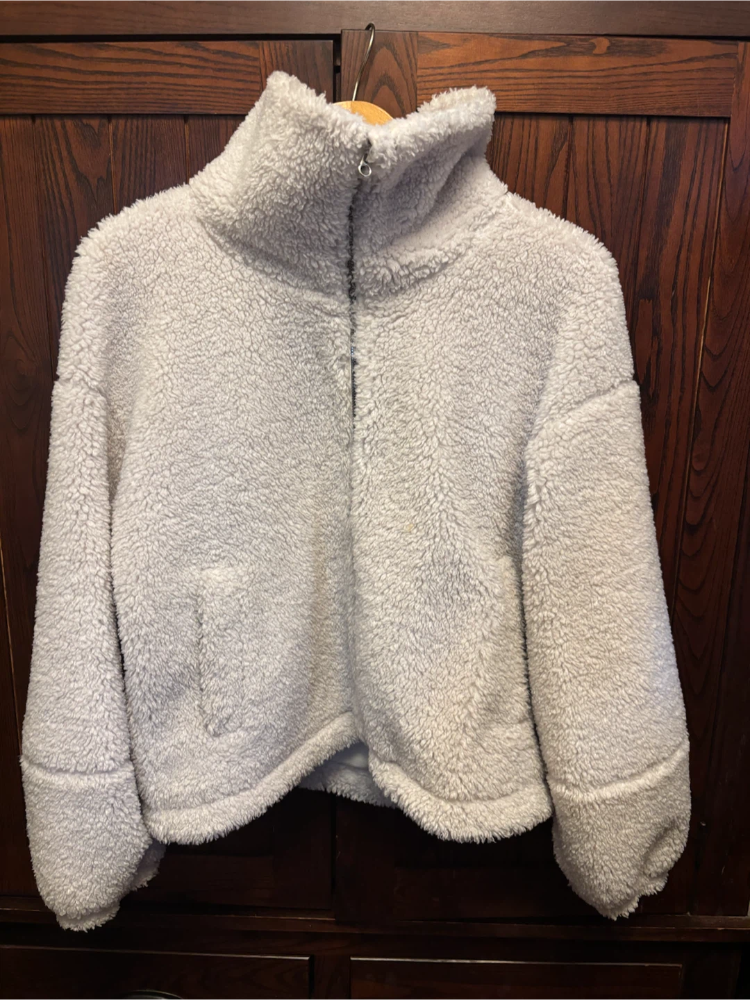 Lululemon White Sherpa Zip-Up Jacket