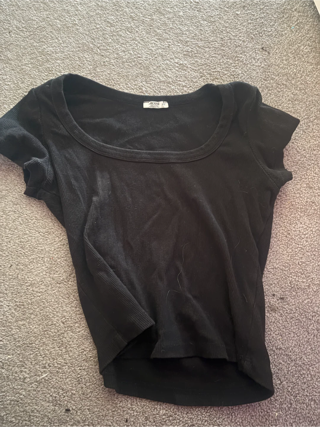 Ardene Black Ribbed T-Shirt