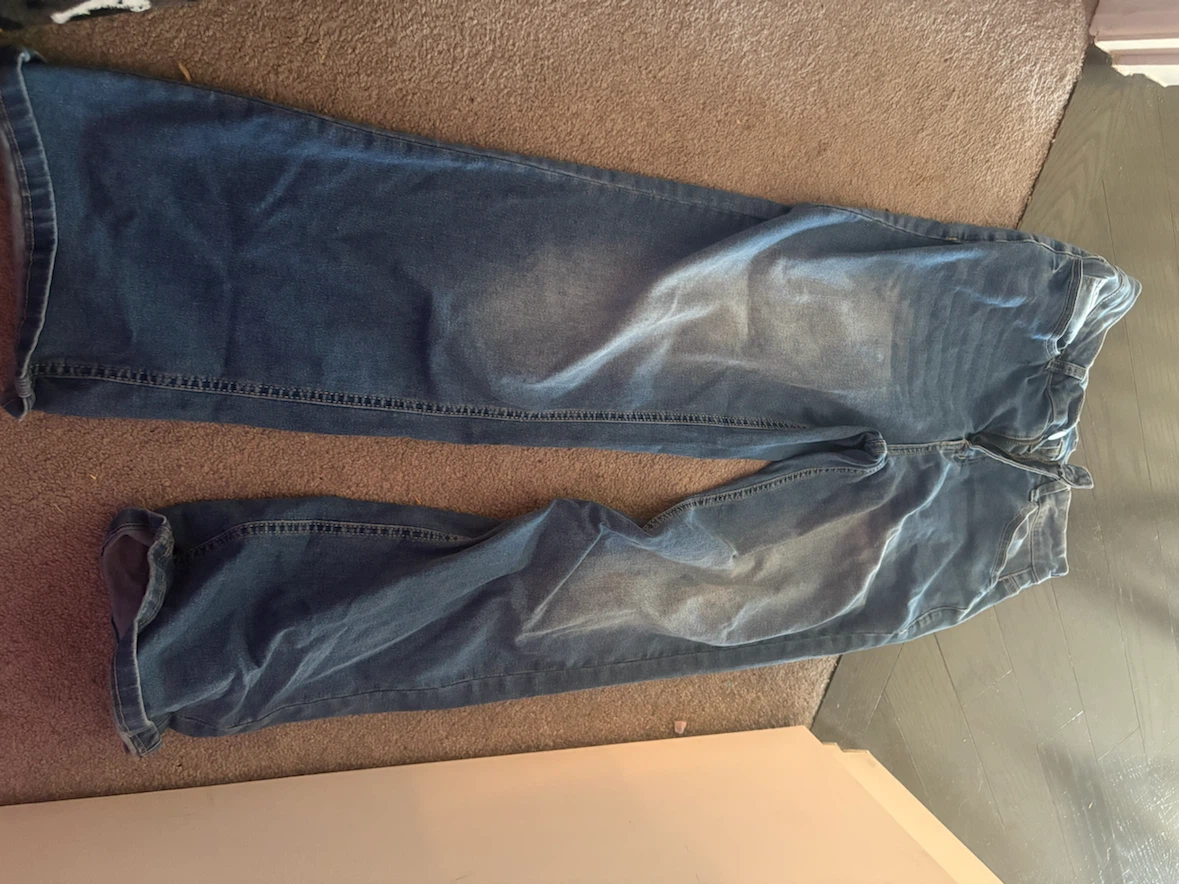 Blue Denim Wide-Leg Jeans