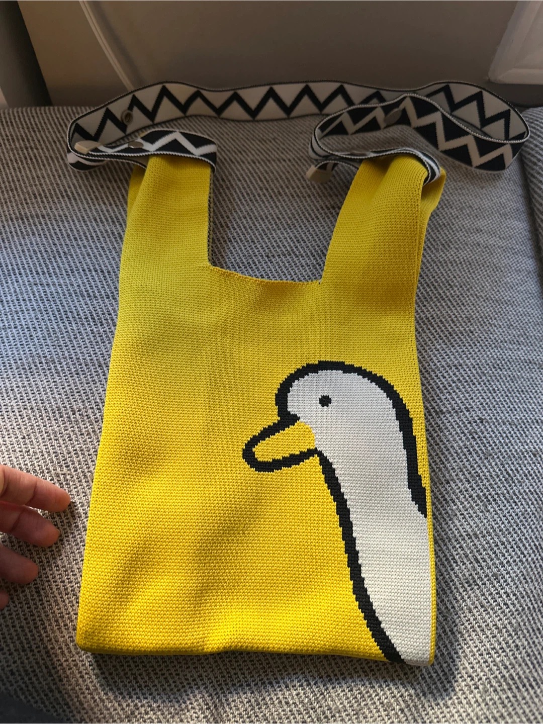 Yellow Duck Knit Tote Bag