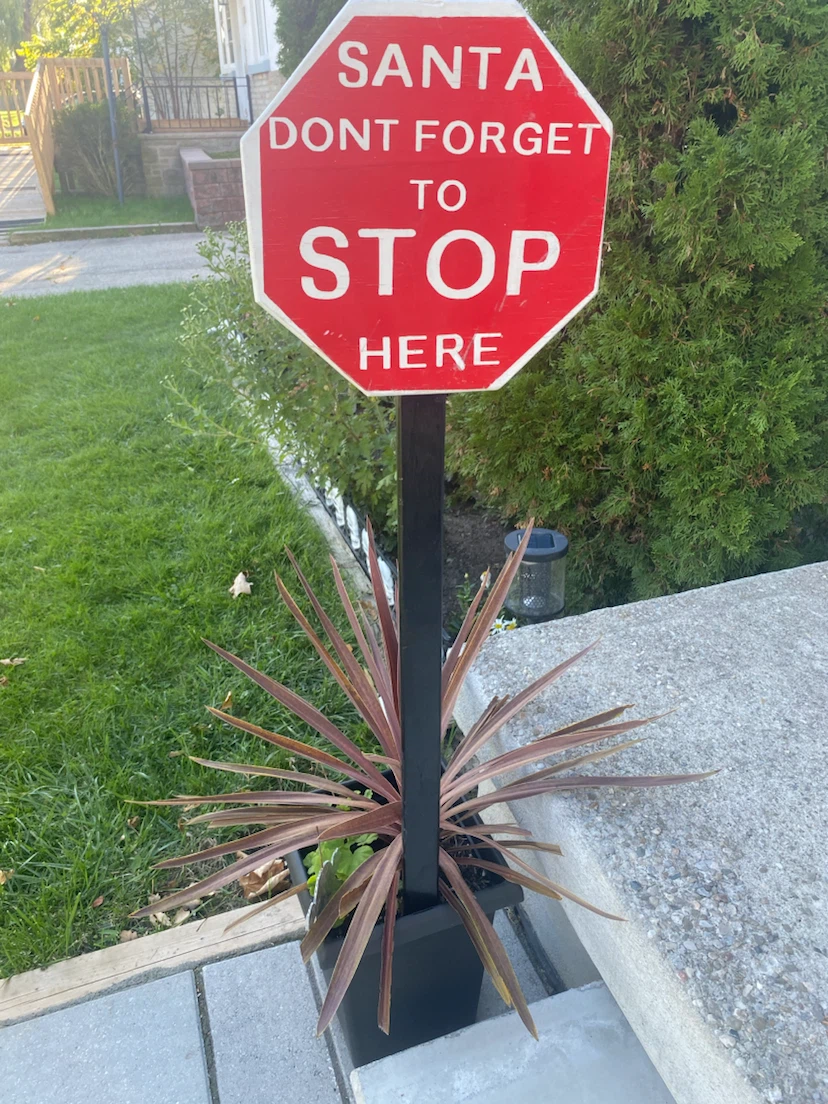 Santa Stop Here Christmas Yard Sign