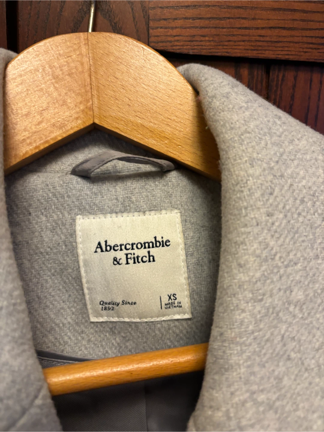 XS Abercrombie & Fitch Light Grey Wool-Blend Coat - photo 2