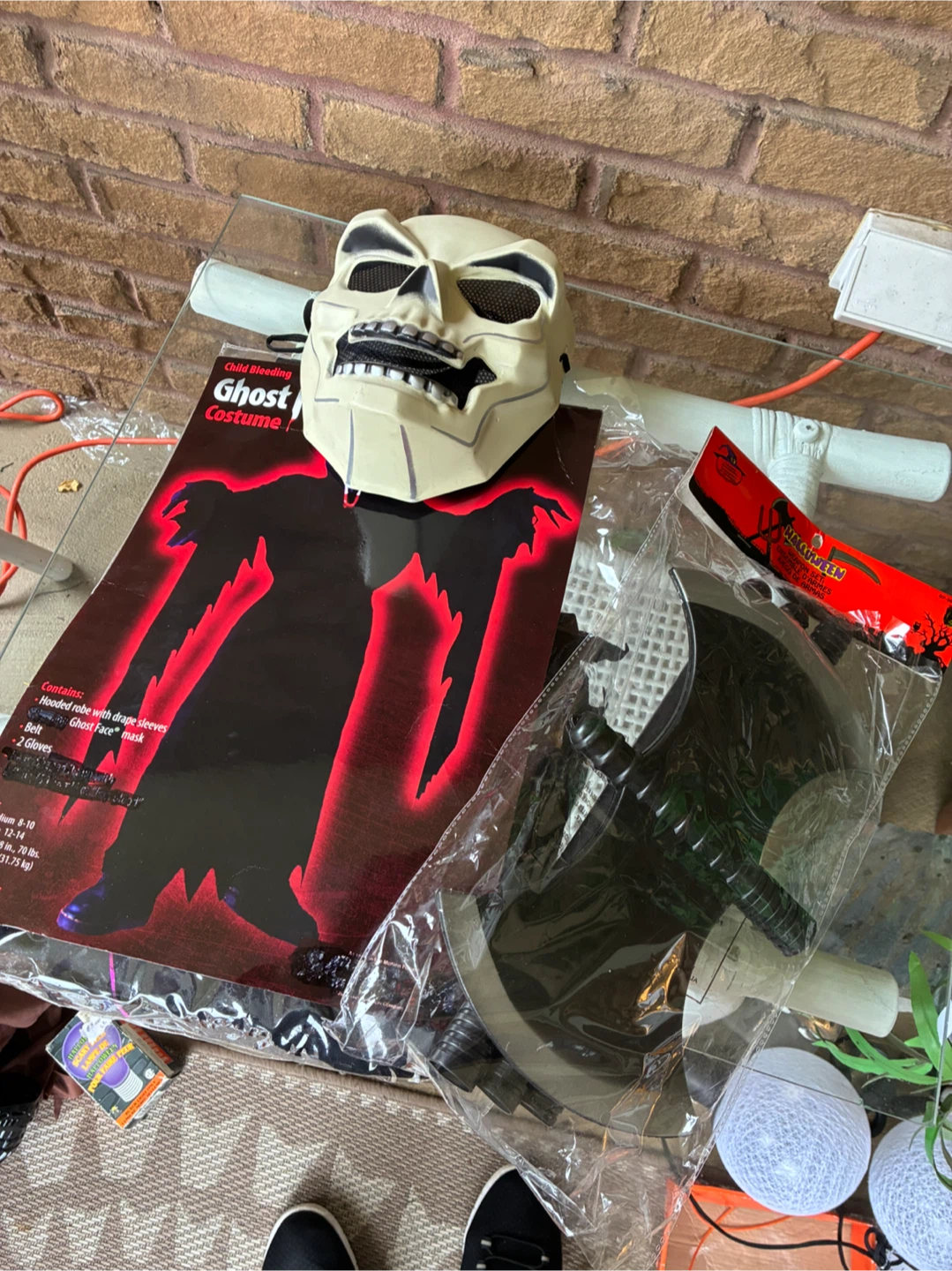 Ghost costume with axe