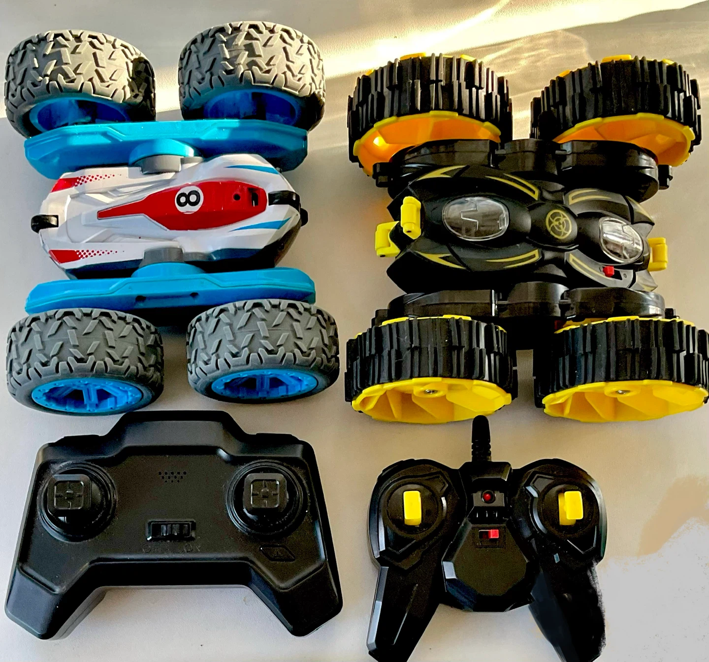 2 RC Stunt Cars with Remote Controls