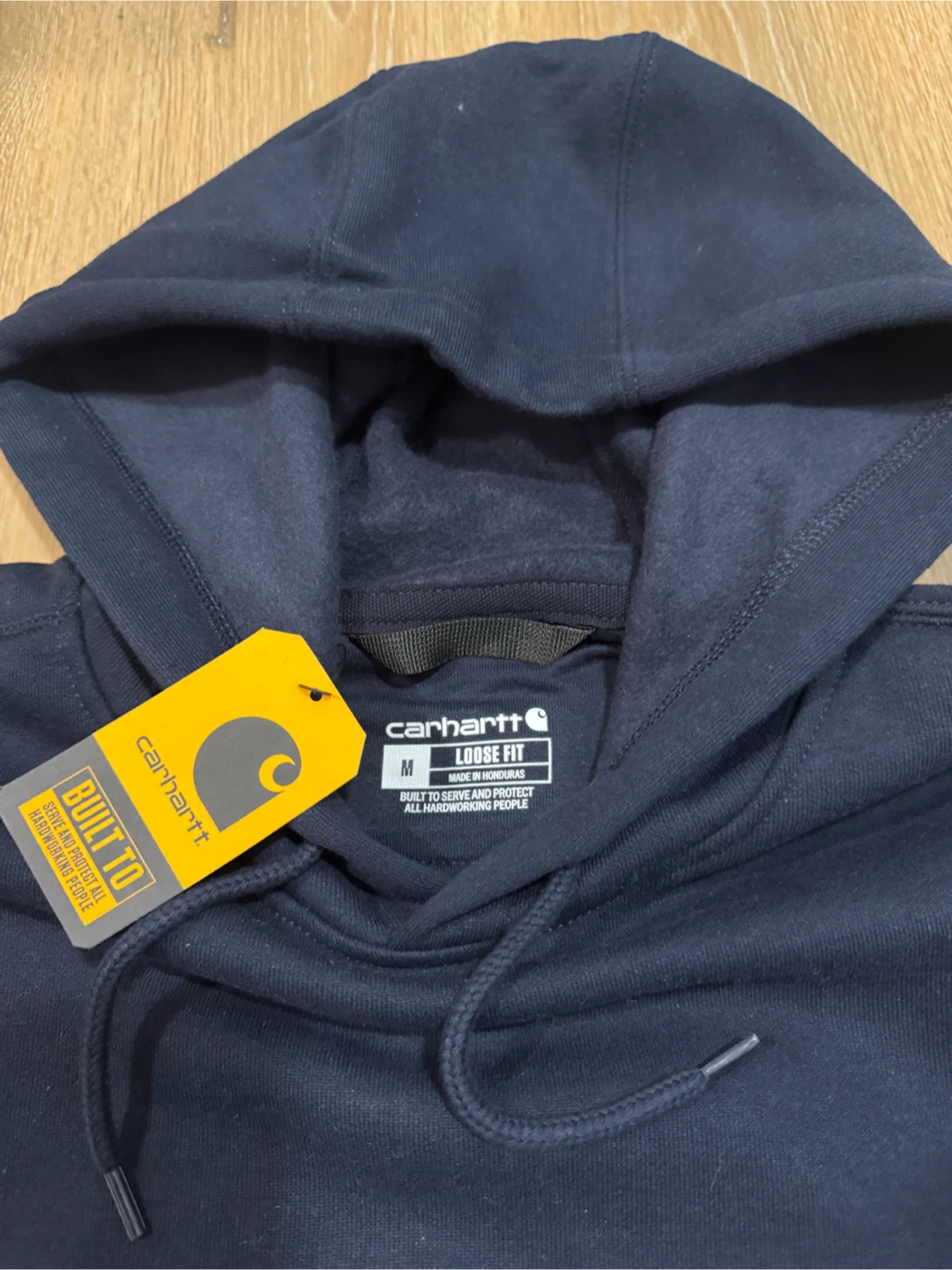 Carhartt Mens Dark Navy Pullover Hoodie Size Medium Loose Fit - photo 2