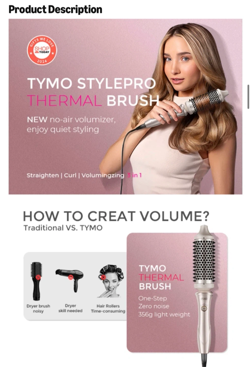 TYMO STYLUX Thermal Brush Hair Styler - photo 4
