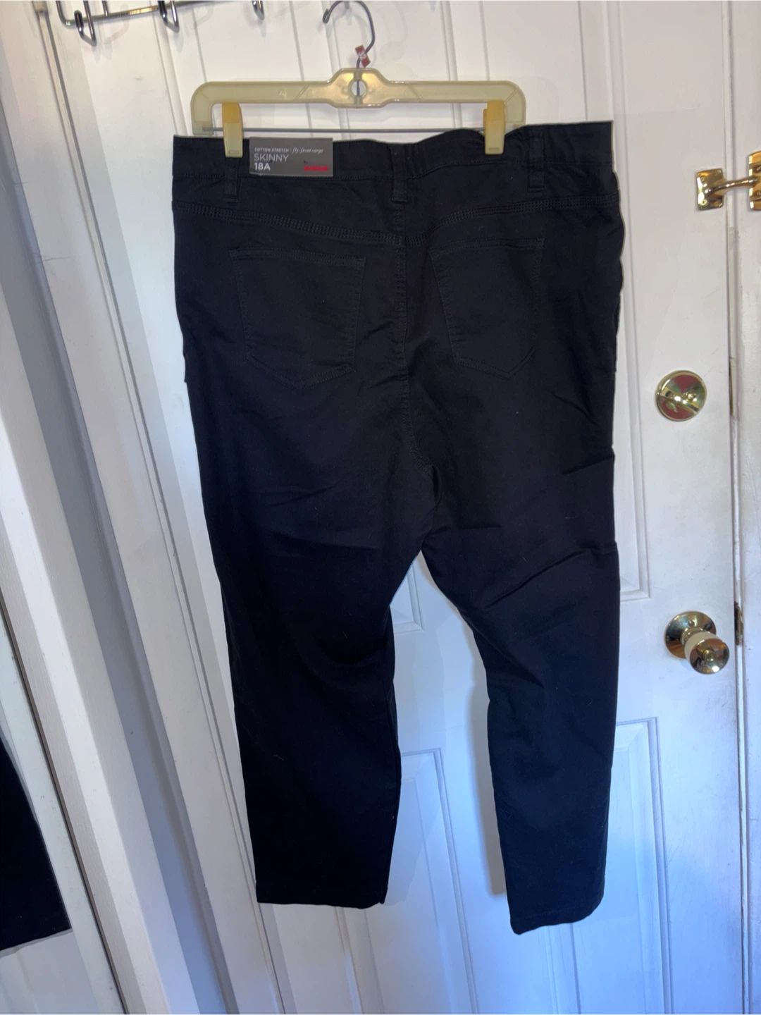 Avenue Skinny Fly Front Cargo Pants Black