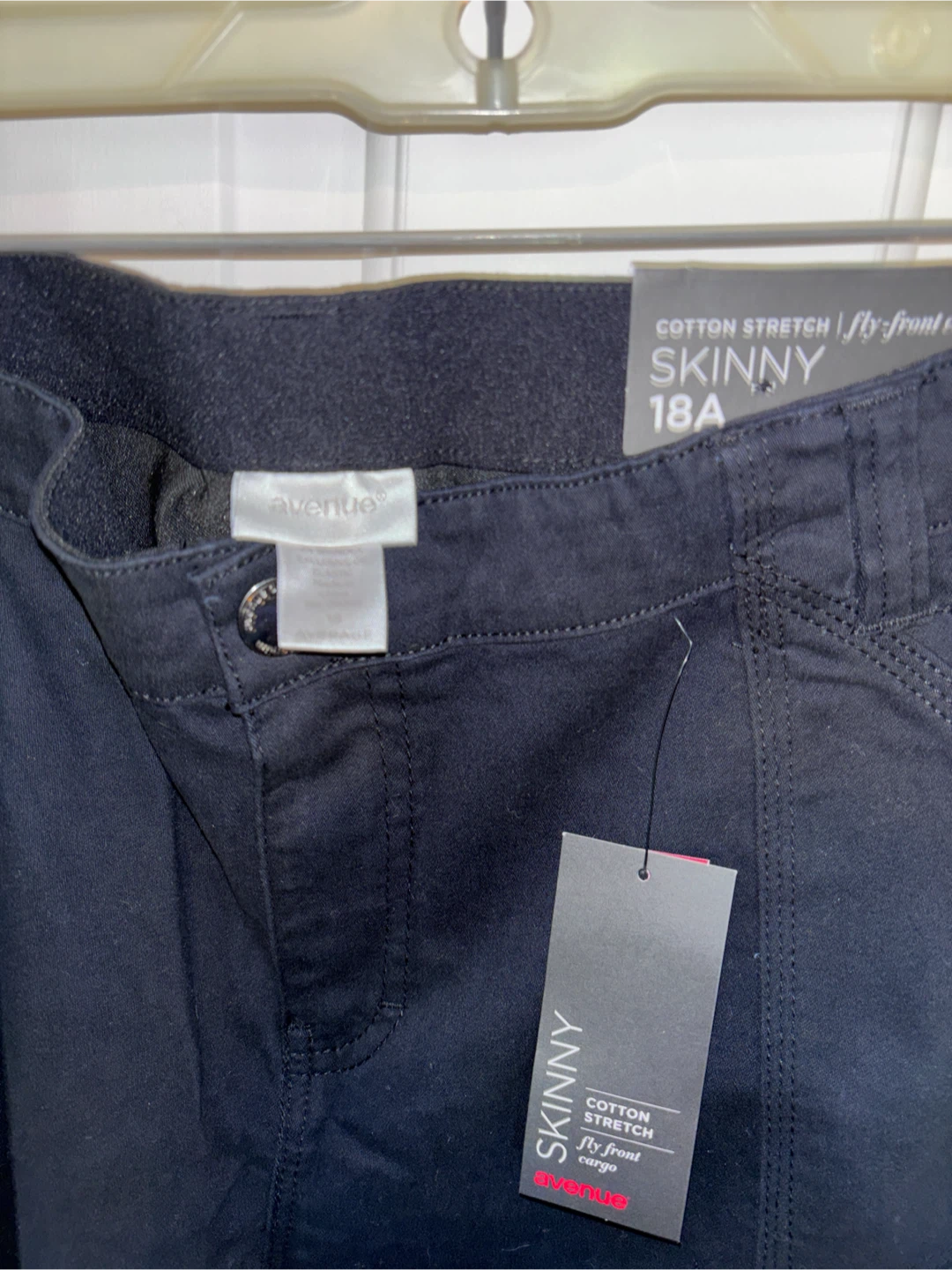 Avenue Skinny Fly Front Cargo Pants Black - photo 2