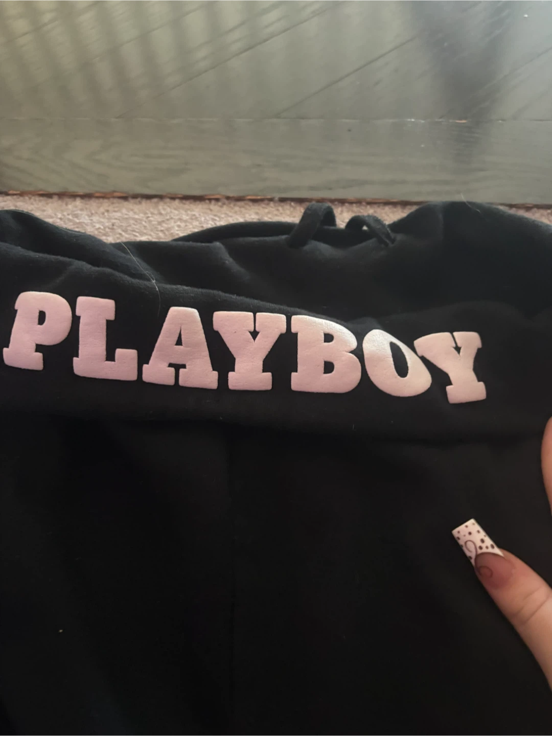 Black Playboy Fold-Over Sweatpants - photo 3