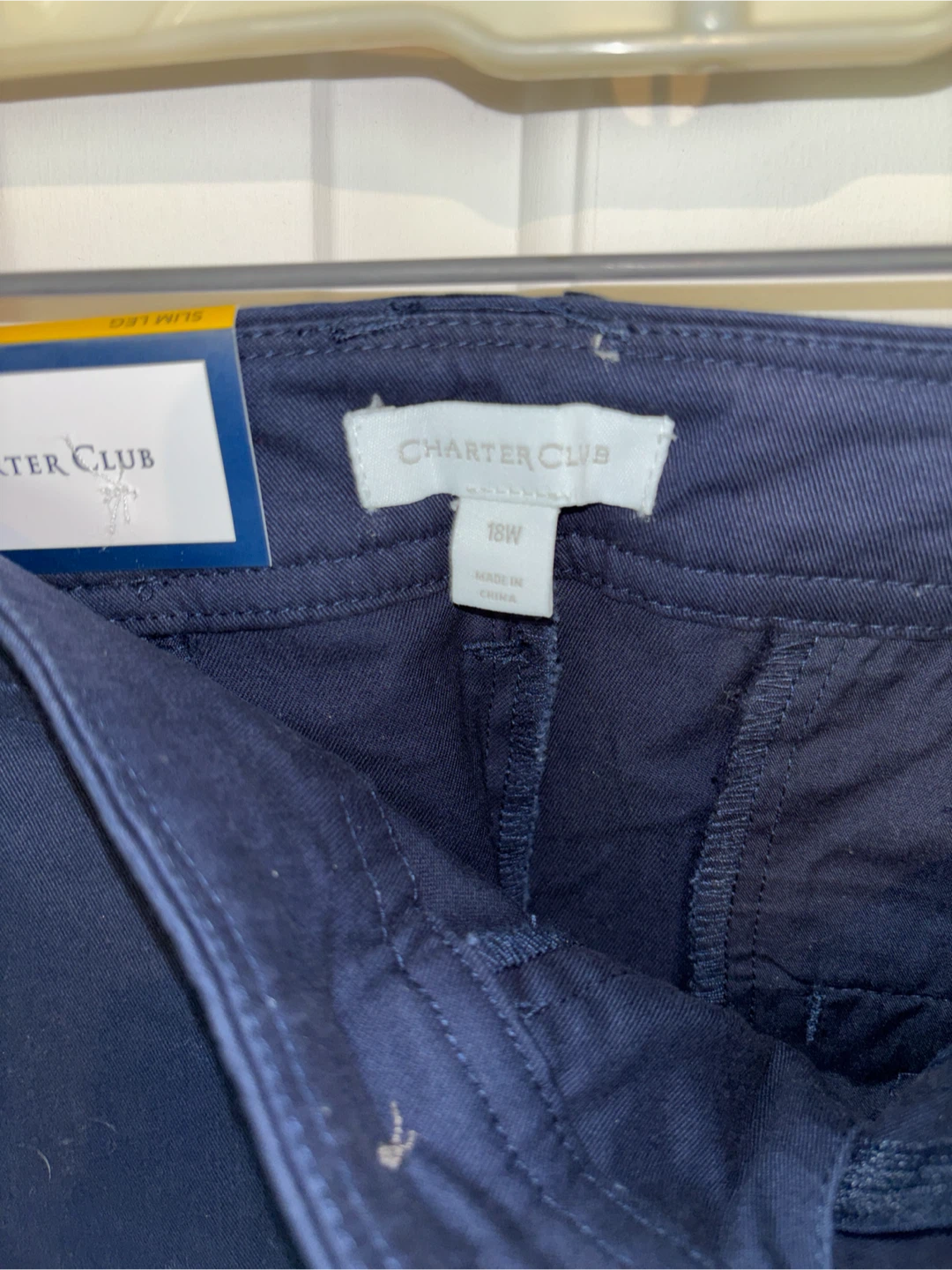 Charter Club Slim Leg Pants Navy Size 18W - photo 2