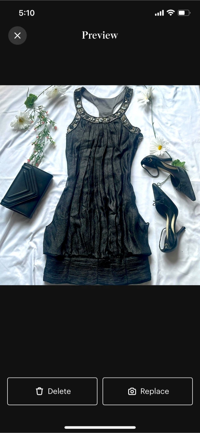 Sue Wong Hollys Silk Beaded Black Cocktail Dress