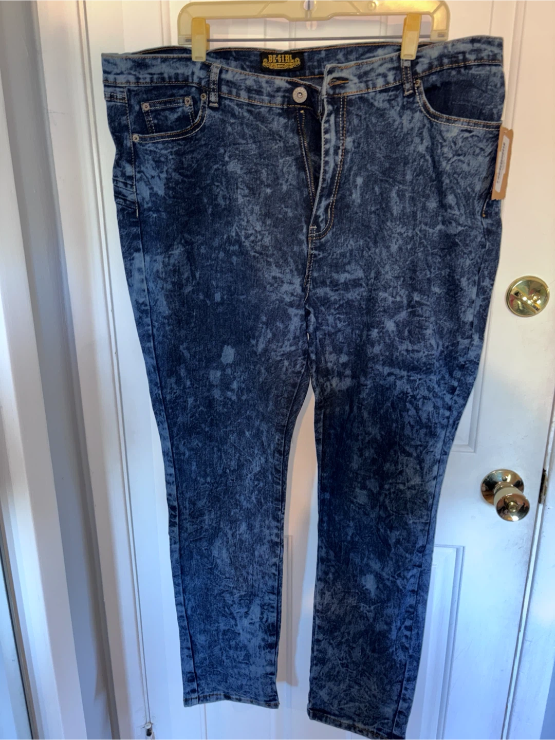 Be-Girl Blue Acid Wash Skinny Jeans Size 22