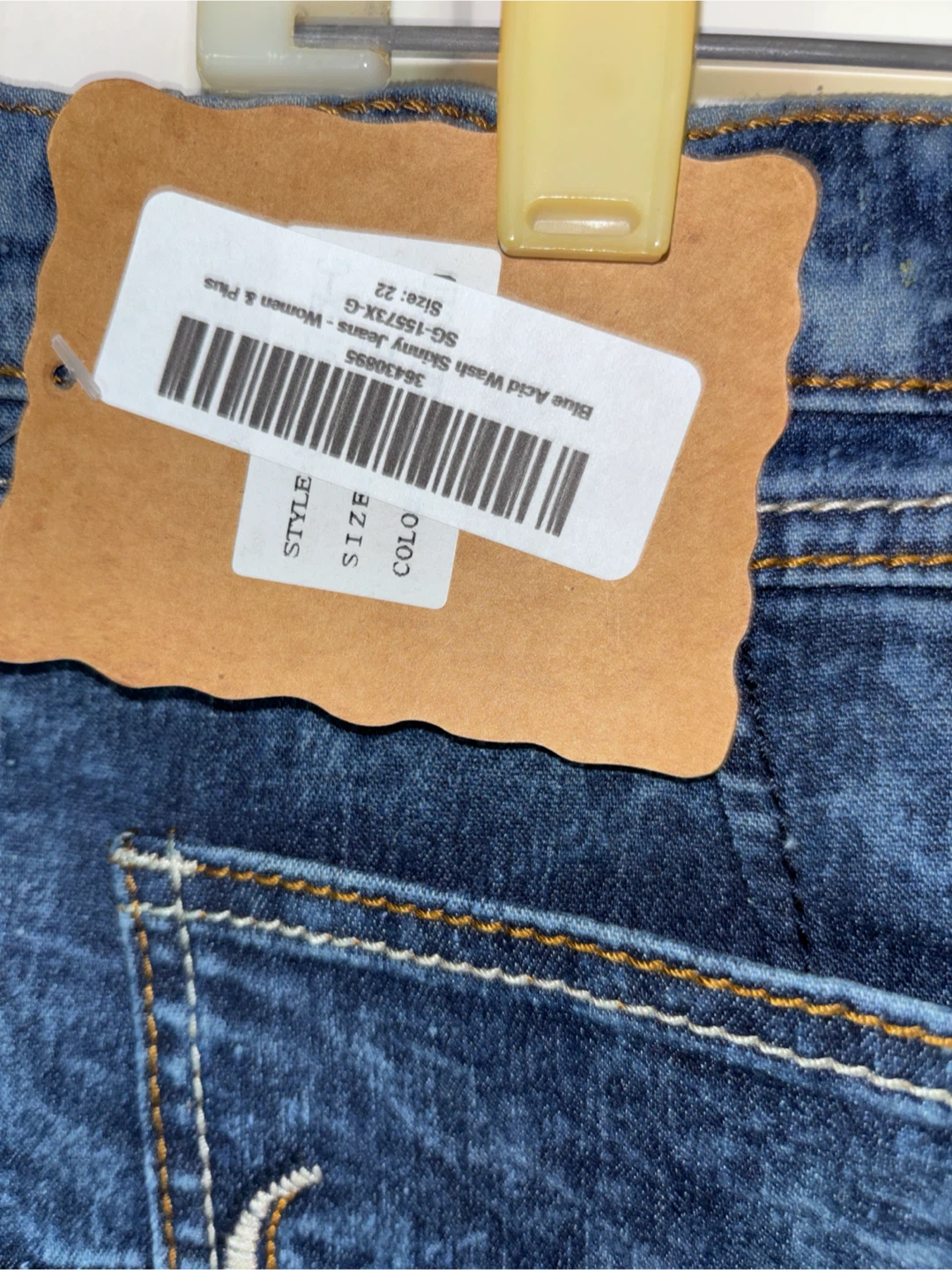 Be-Girl Blue Acid Wash Skinny Jeans Size 22 - photo 4
