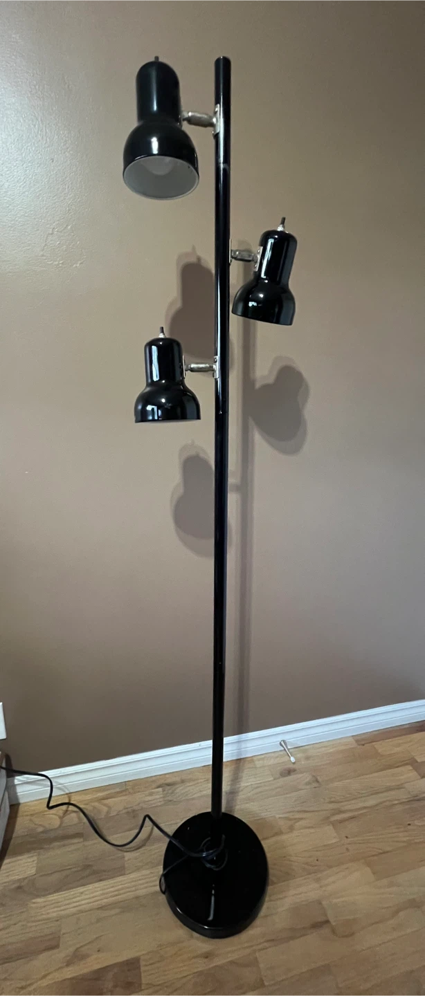 Black Three-Light Floor Lamp