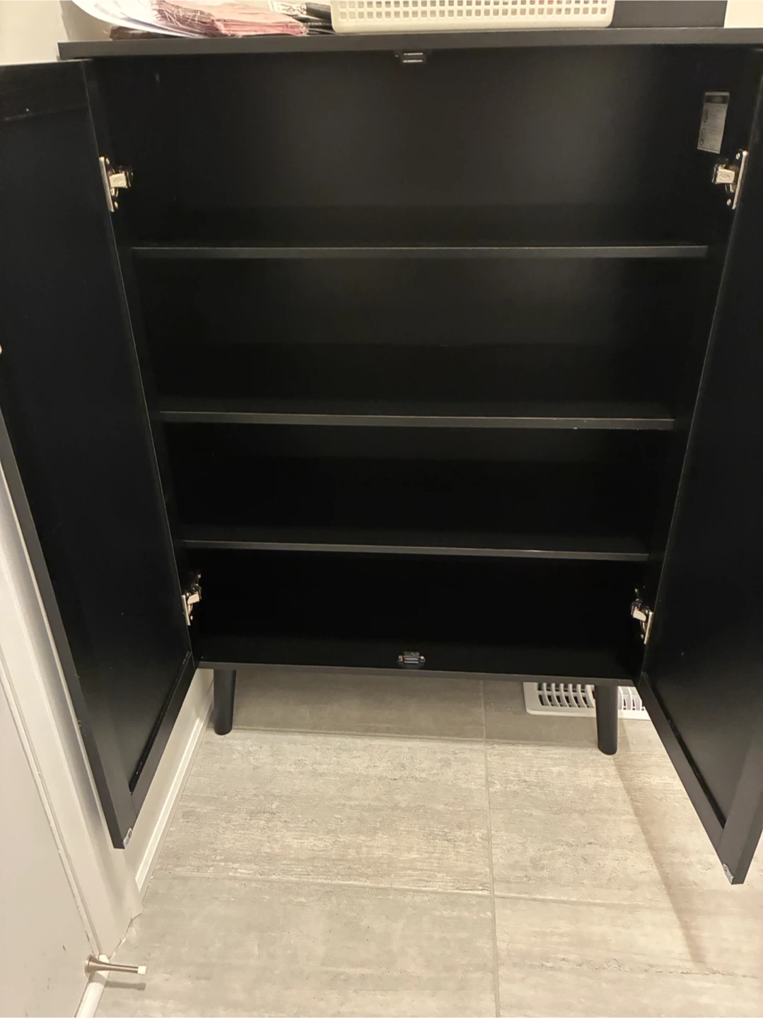 Black Cabinet with Rattan Doors - photo 2