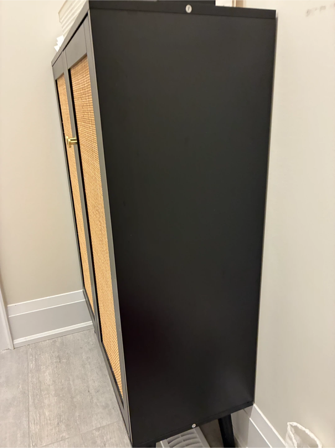 Black Cabinet with Rattan Doors - photo 3