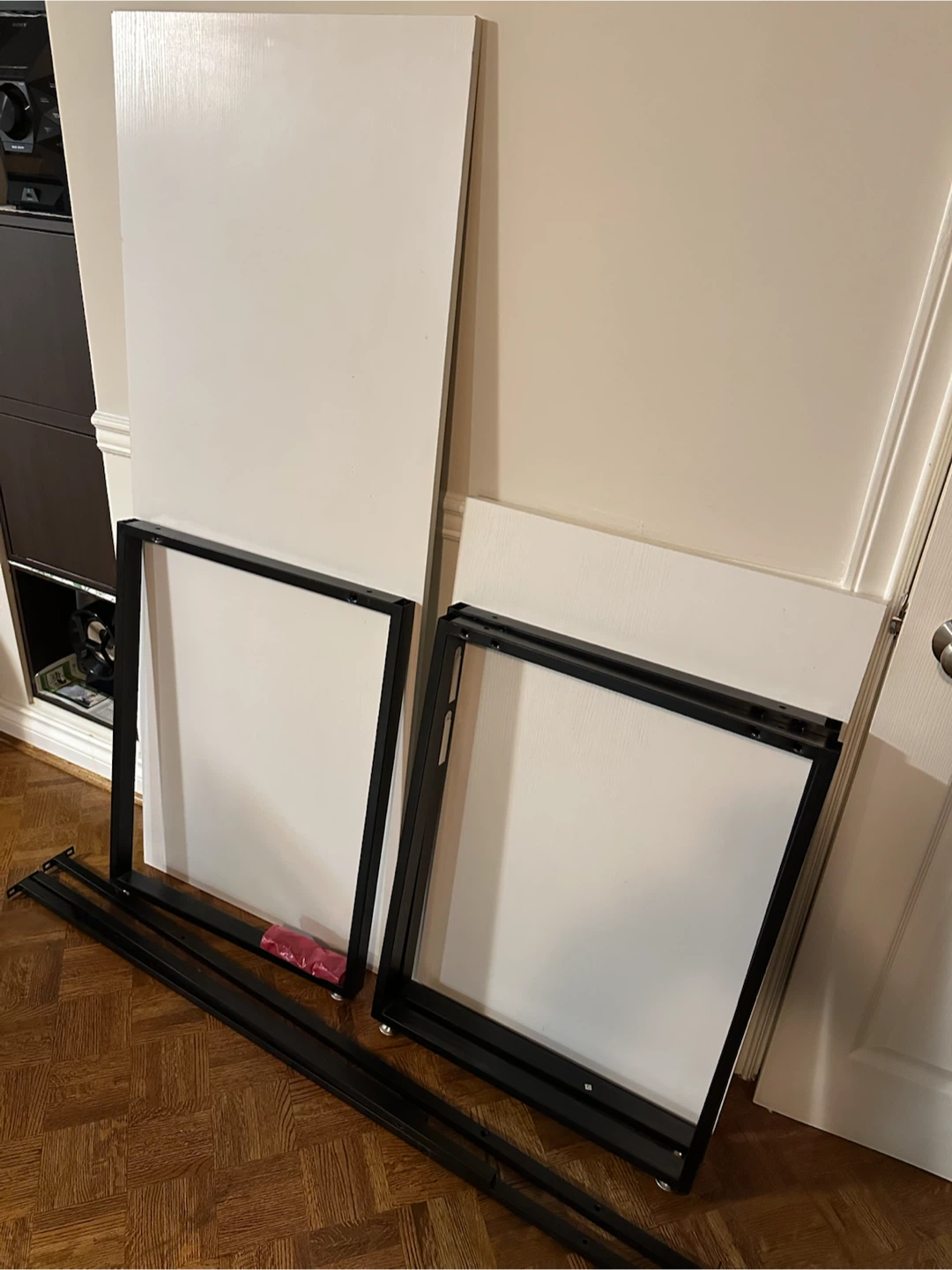 L-Shaped White Corner Desk with Black Metal Frame - photo 4