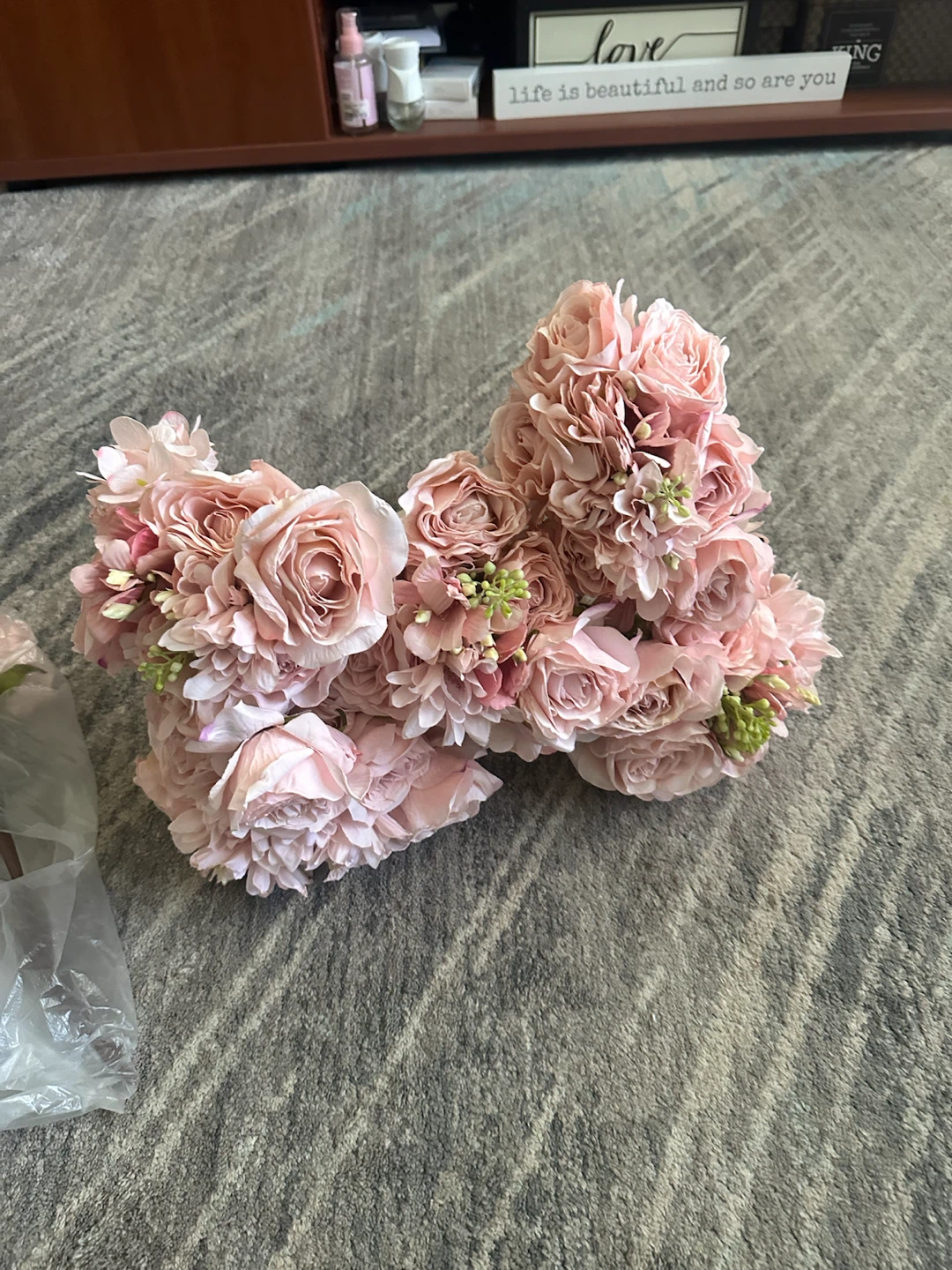 Set of 5 Artificial Pink Rose Bouquets - photo 4