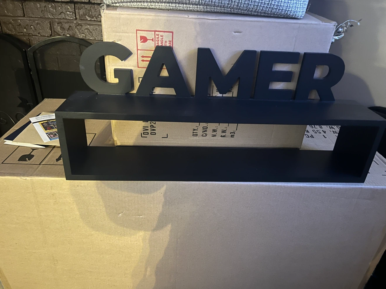 Black GAMER Floating Wall Shelf