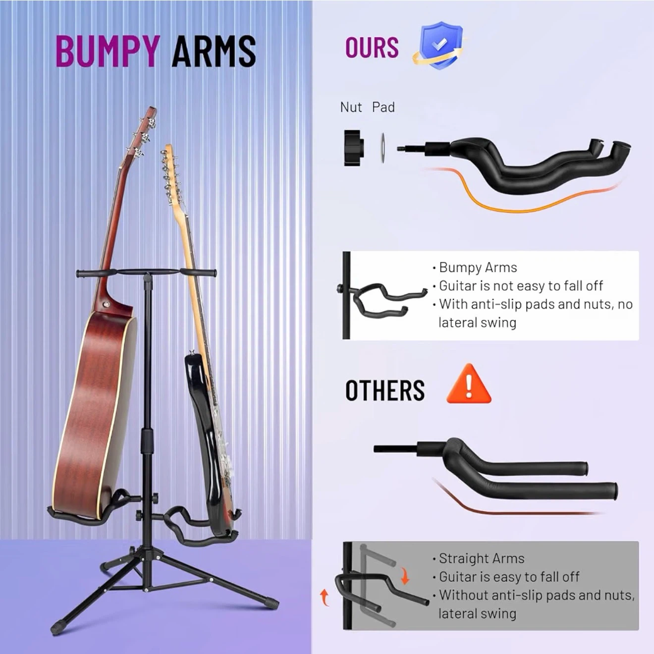 CAHAYA Dual Guitar Stand - photo 2