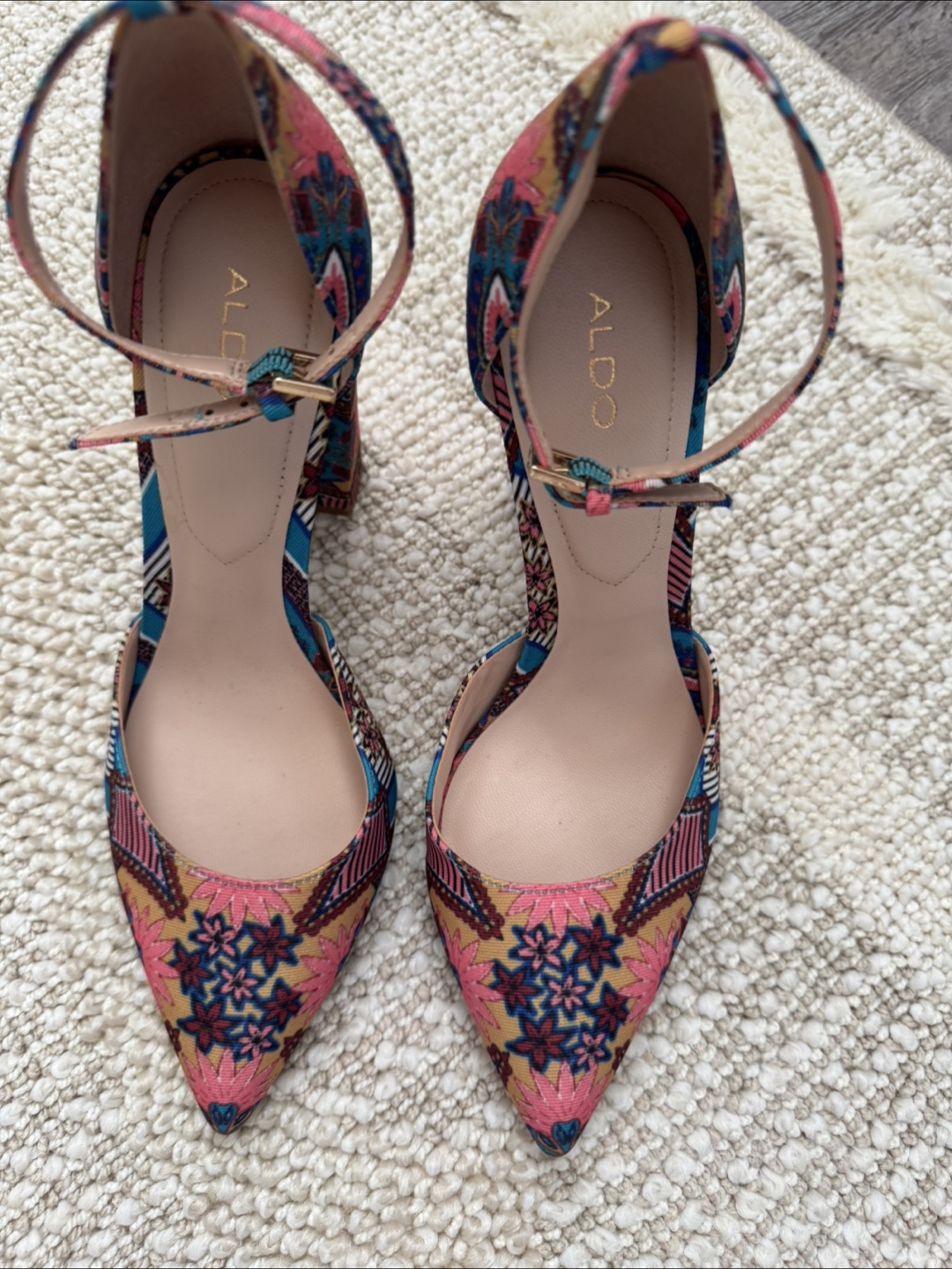 Aldo Printed Pattern Block Heel Pumps - photo 2
