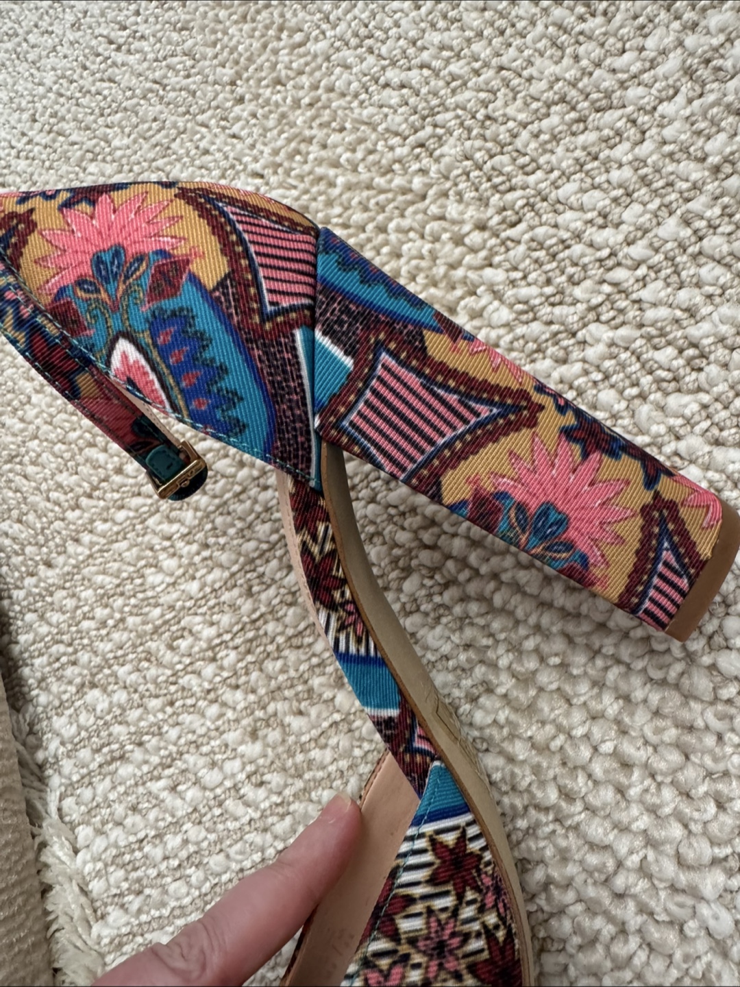 Aldo Printed Pattern Block Heel Pumps - photo 4