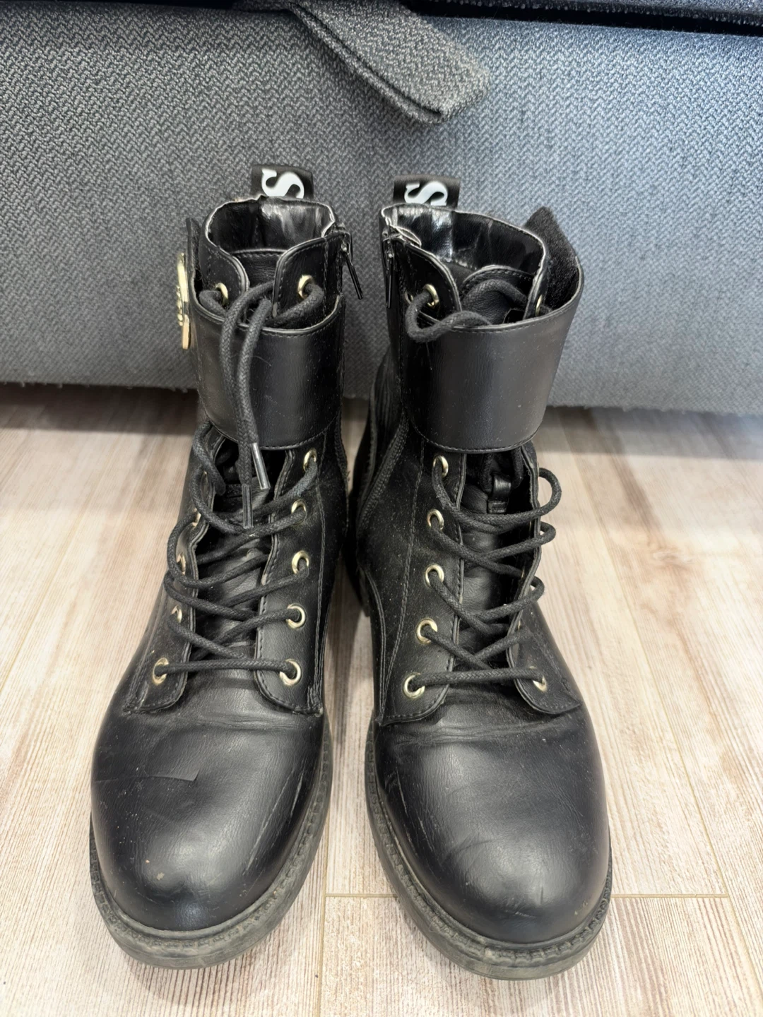 Guess Black Combat Boots