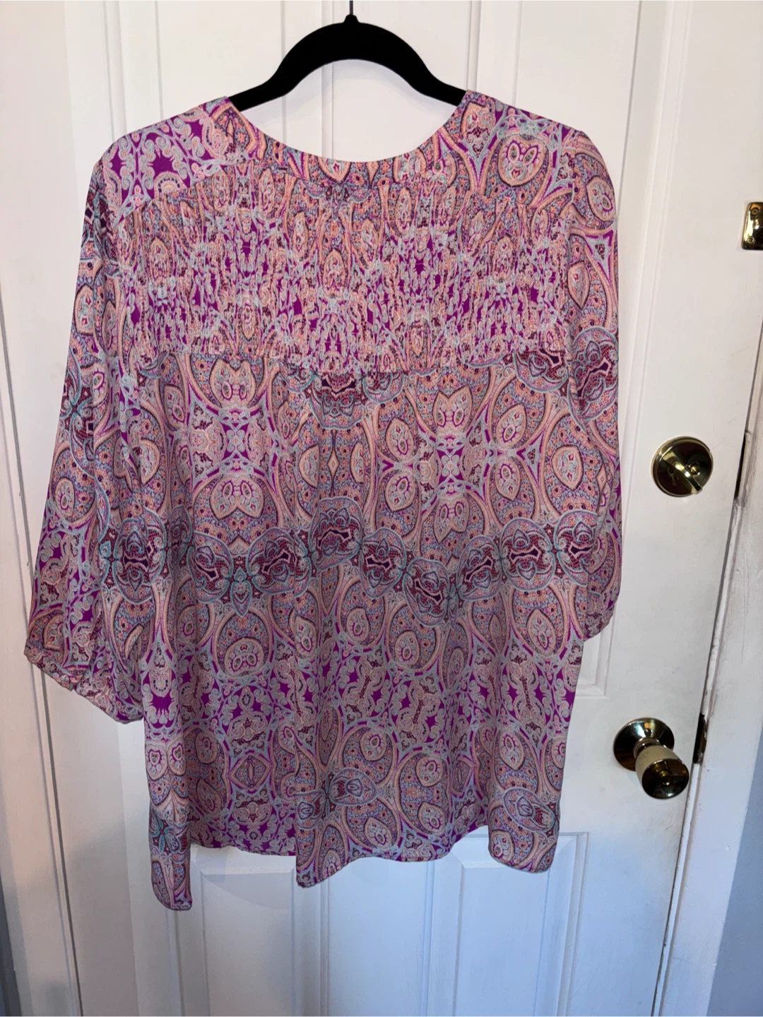 Rose + Olive Paisley Print Blouse 1X - photo 3