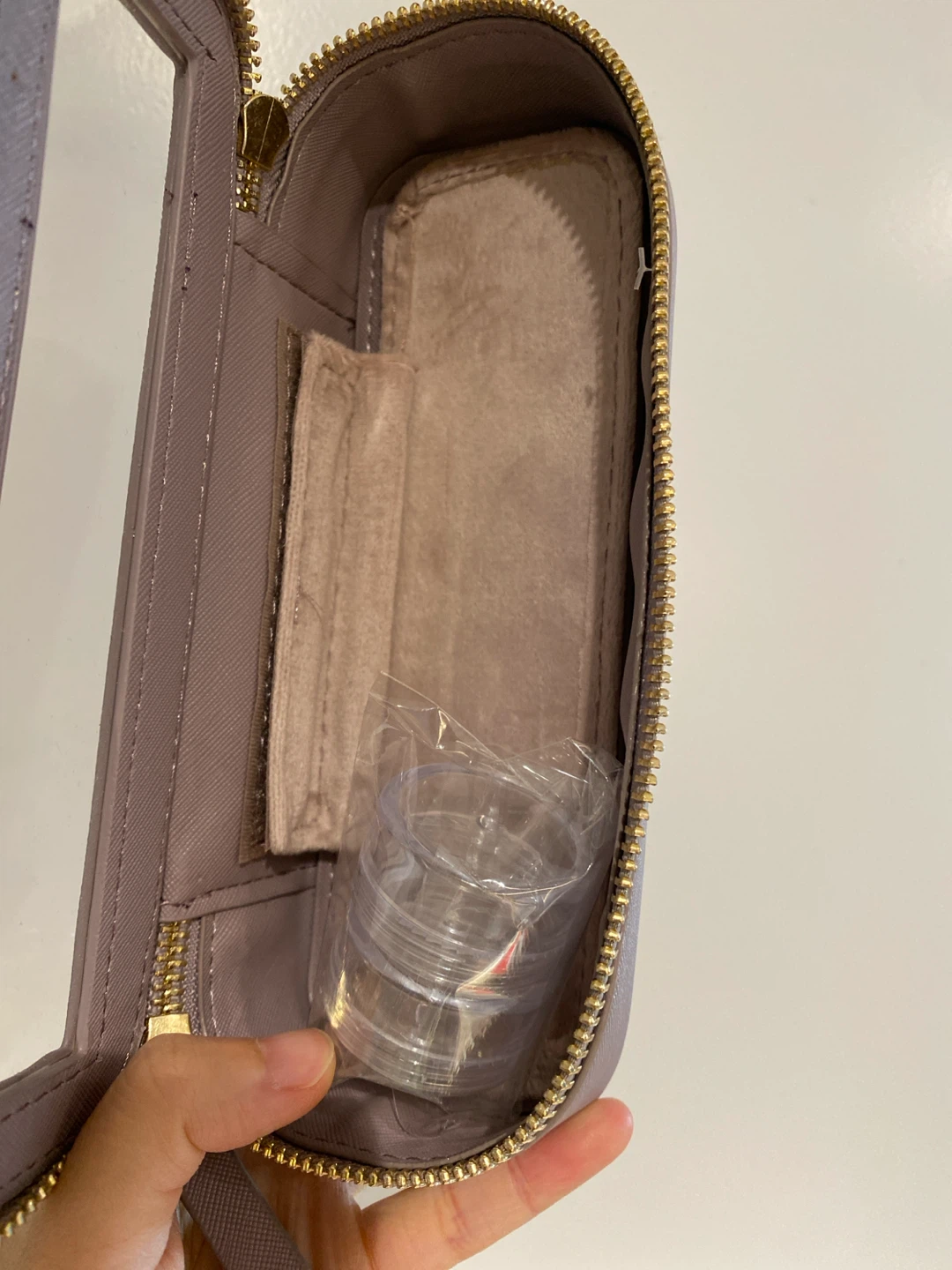 Dual compartment travel case - glasses, make up etc