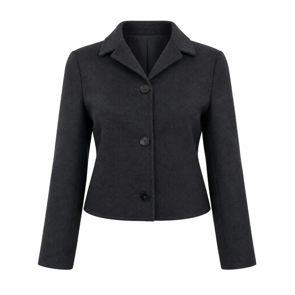 Theory black wool blend cropped jacket Size 6