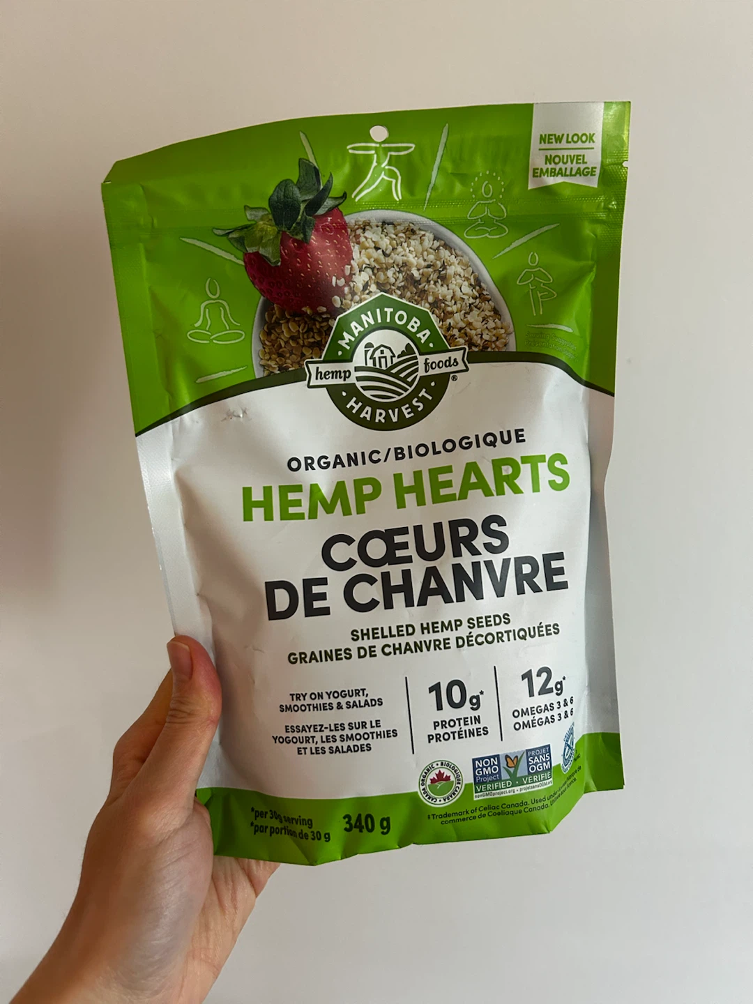 Manitoba Harvest Organic Hemp Hearts, Shelled Hemp Seeds, 340 g
