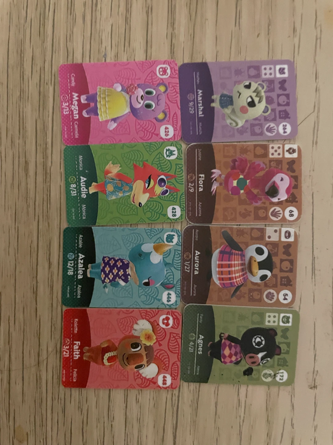 Animal Crossing Amiibo Cards Set of 8