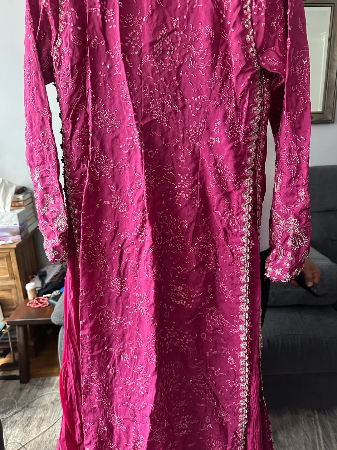 Sofia’s Magenta Embroidered Long Kurta - photo 5