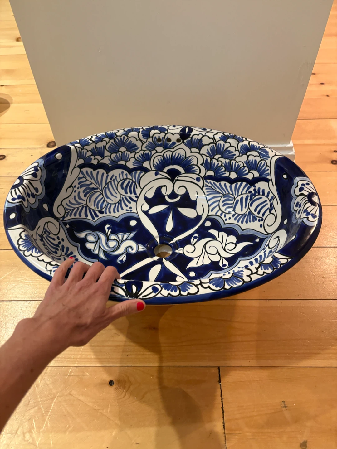 Mexican Talavera Oval Vessel Sink
