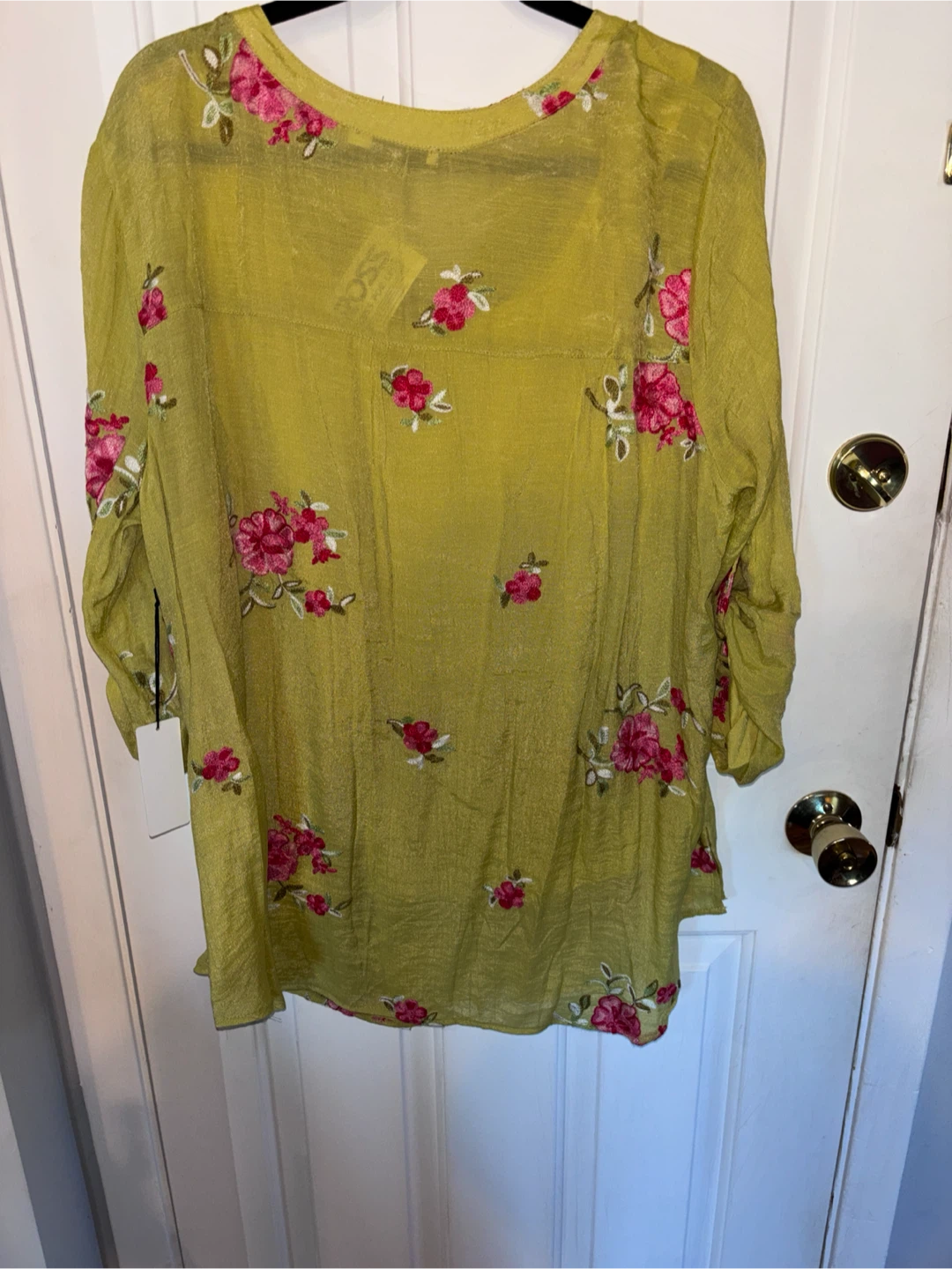 Figueroa & Flower Floral Embroidered Button-Down Top 2X - photo 3