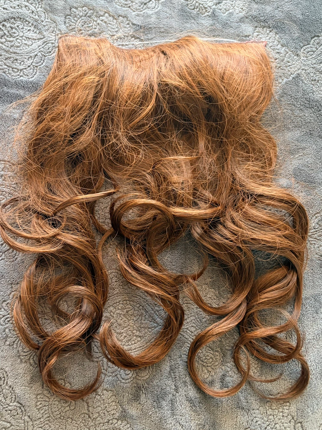 Auburn premium synthetic Wavy Halo Hair Extension 18”