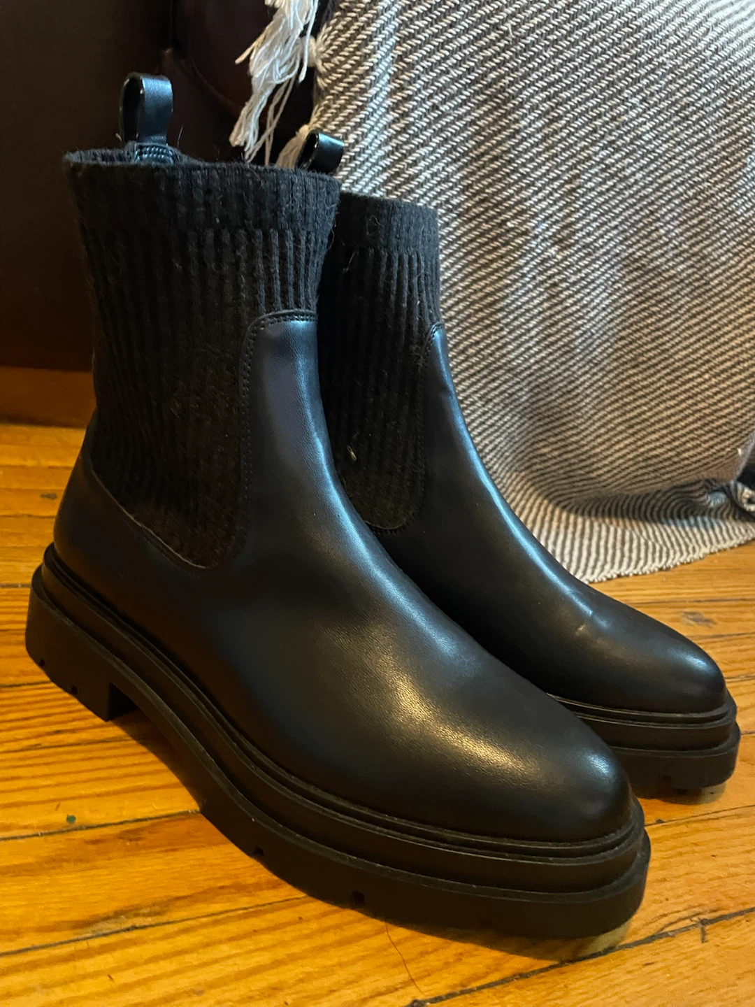 Zara black ankle boots size 39