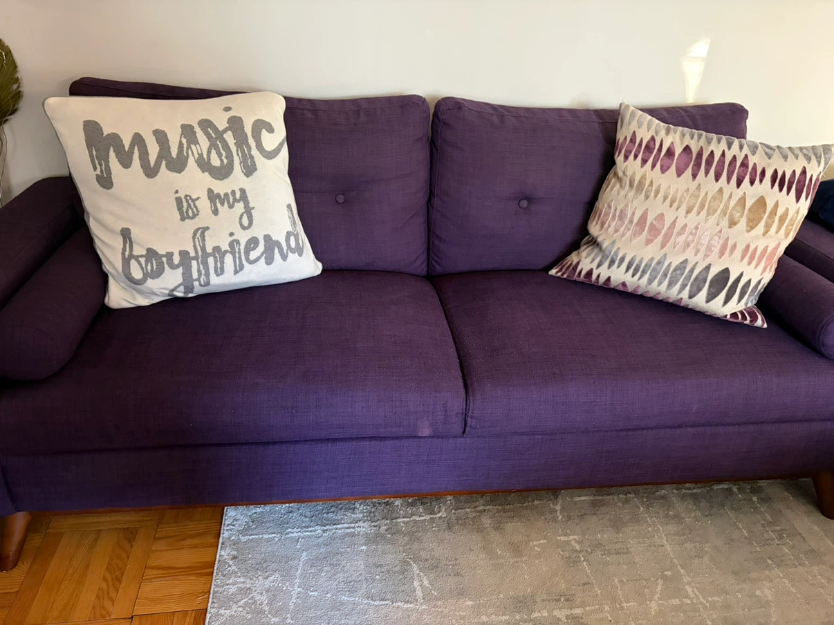 Purple Mid-Century Modern Sofa