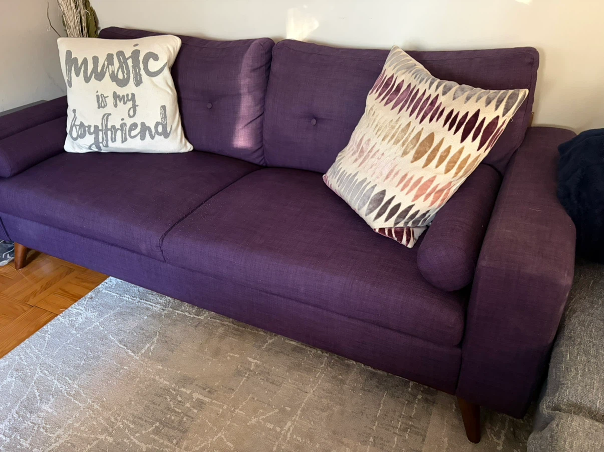 Purple Mid-Century Modern Sofa - photo 2