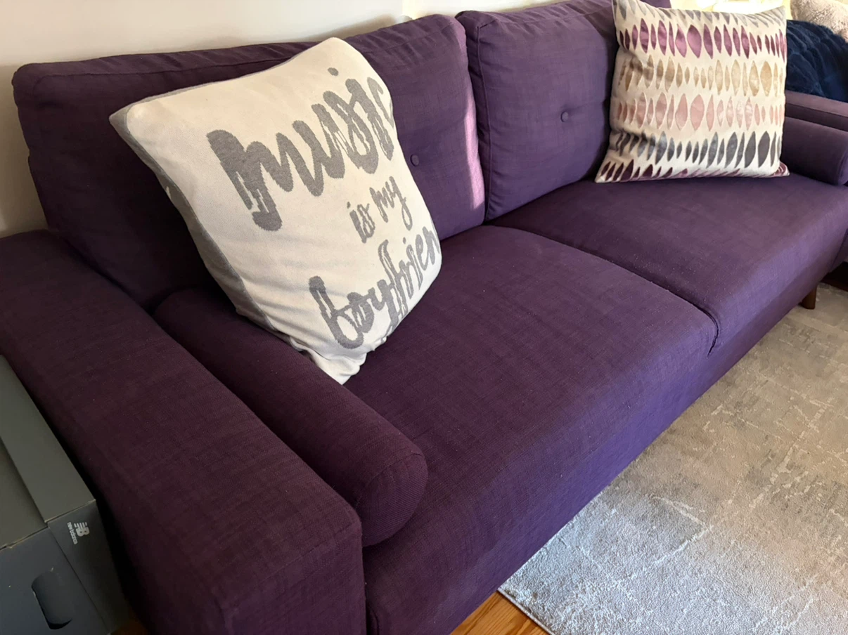 Purple Mid-Century Modern Sofa - photo 3