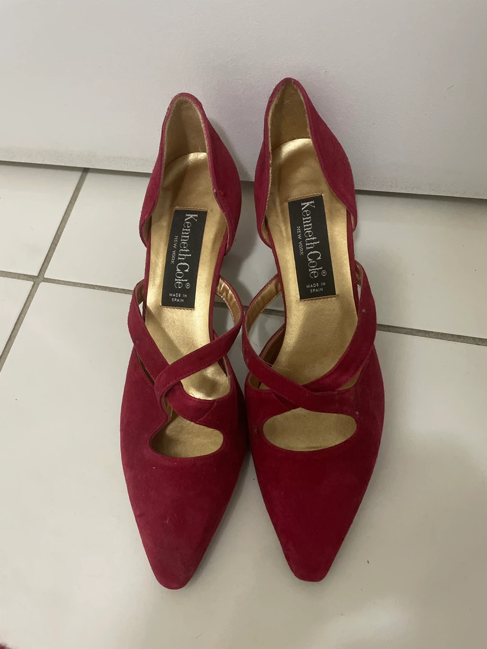 Kenneth Cole Red Suede Heels Size 7.5B