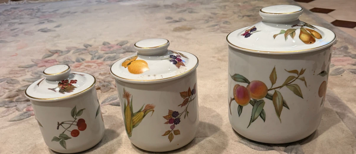 Set of 3 Royal Worcester Canister Set
