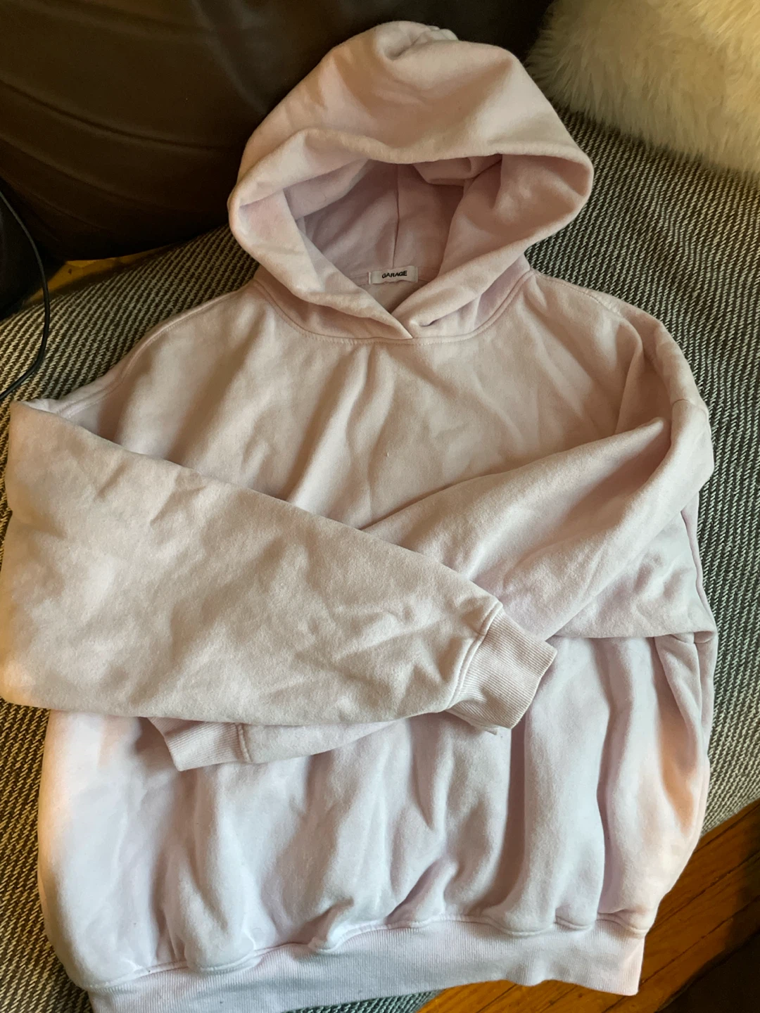 Garage pale pink hooded sweatshirt