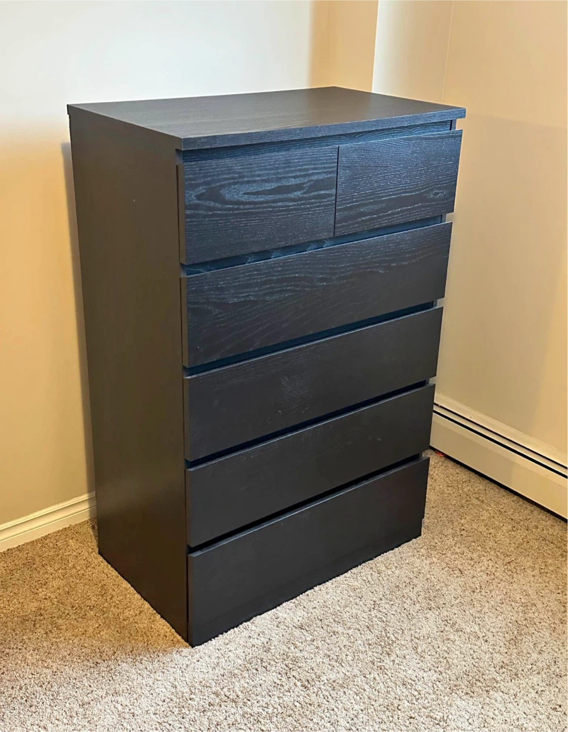 IKEA 6 drawer black brown dresser - photo 2