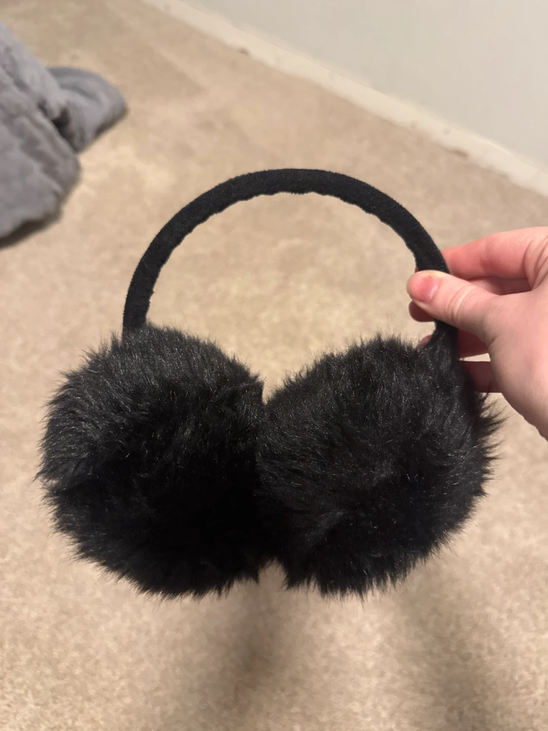 Black Faux Fur Earmuffs