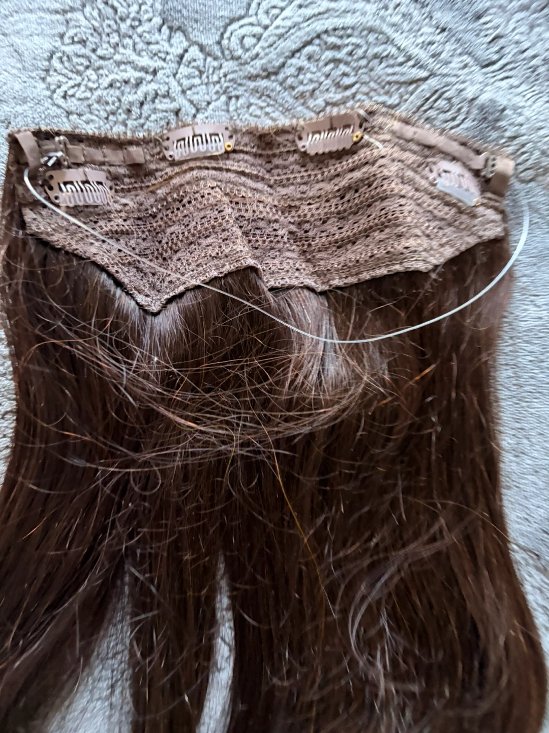 Dark Brown halo Hair Extension Weft - photo 3