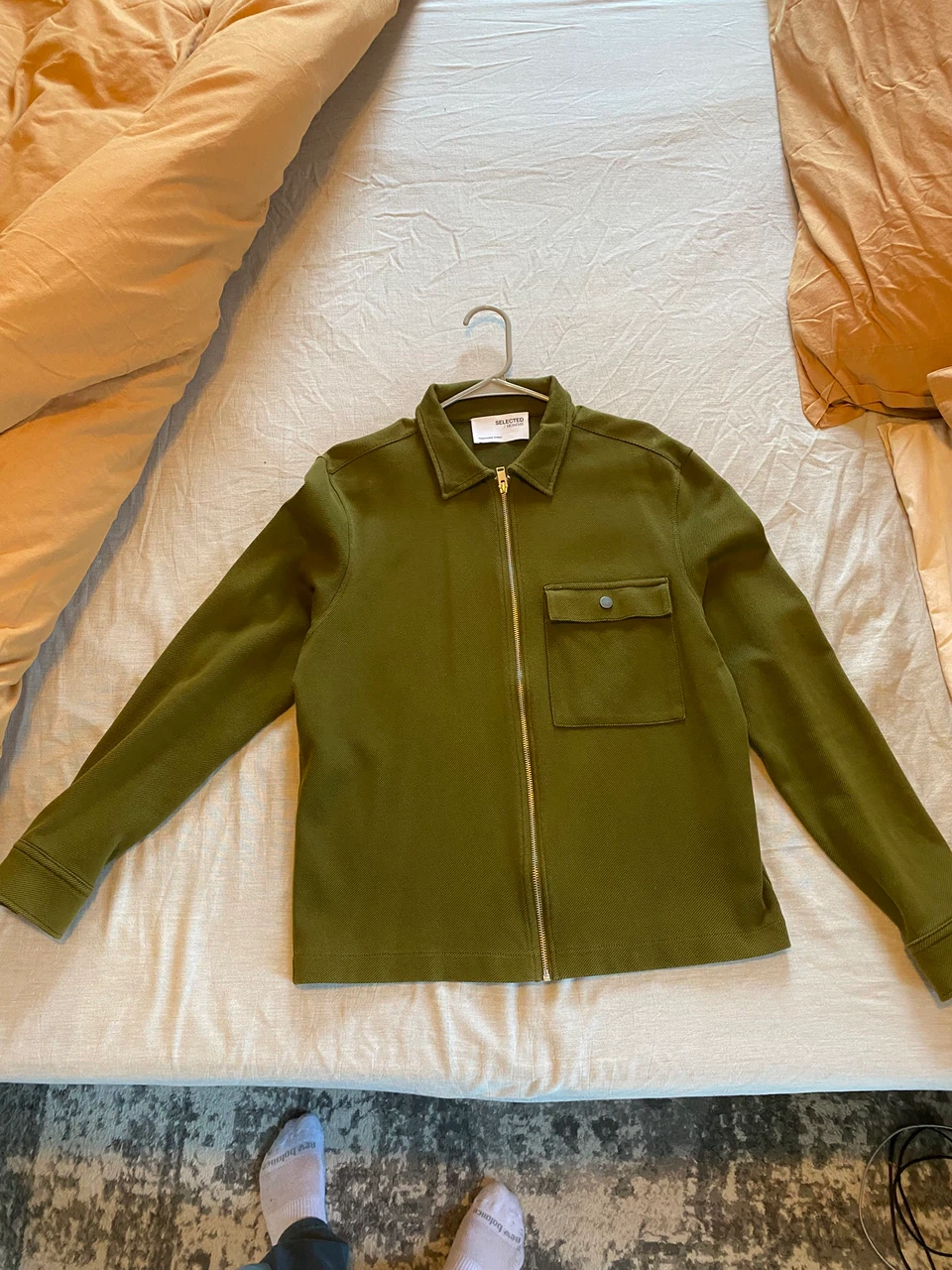 Selected Homme Olive Green Full-Zip Jacket