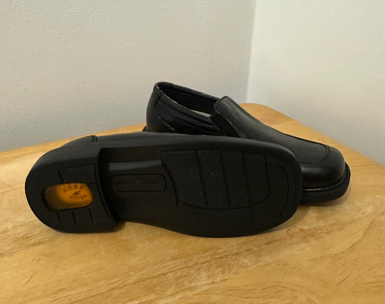 Dress Shoes boys sz 1 “Deer Stags” Black Slip-On Loafers - photo 2