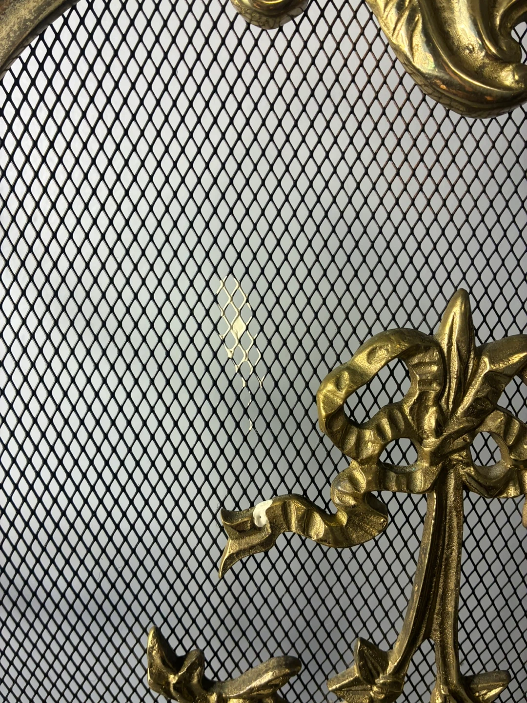 Vintage Brass Fireplace Screen 3 Panel French Provincial Birds - photo 4